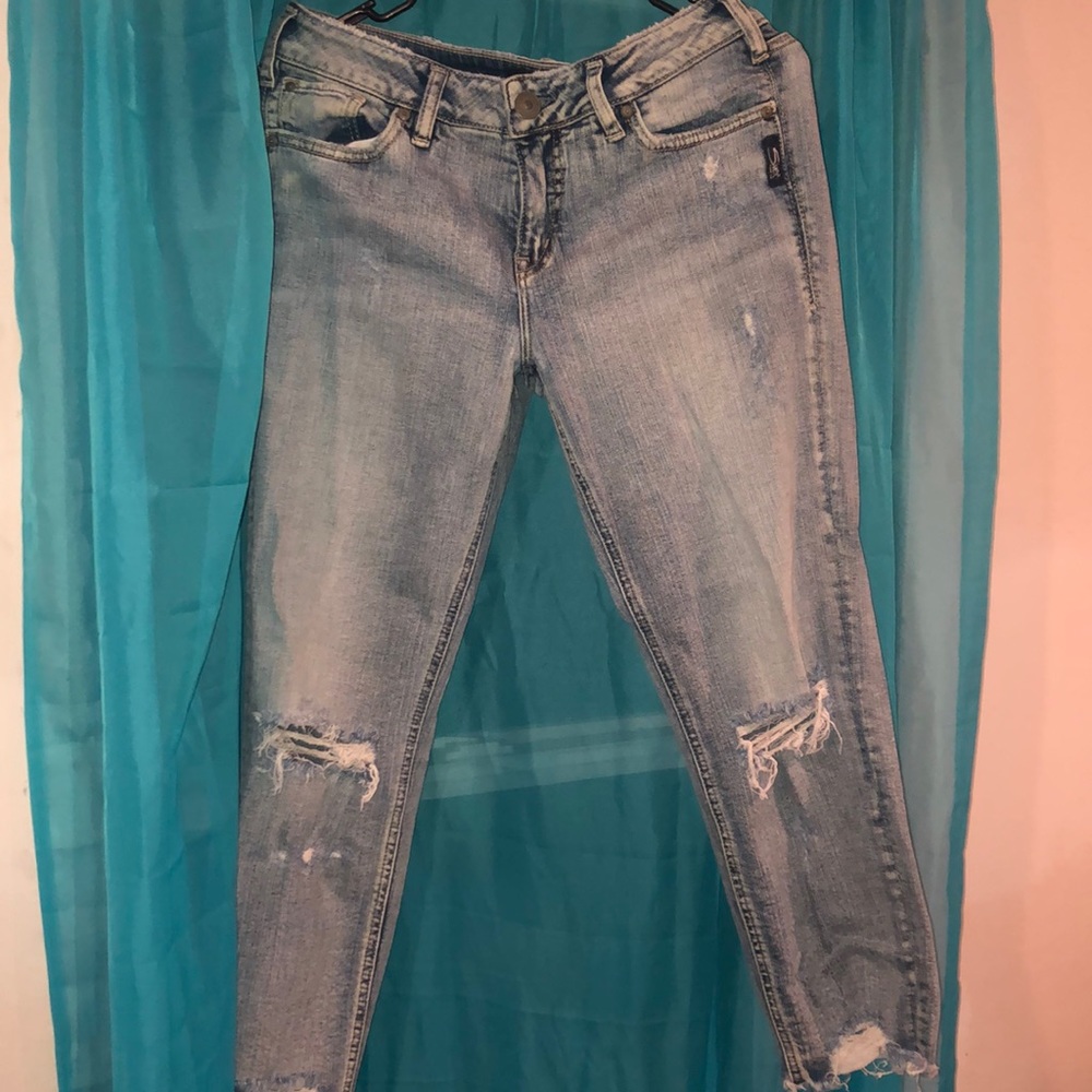 Silver Low Rise Jeans
